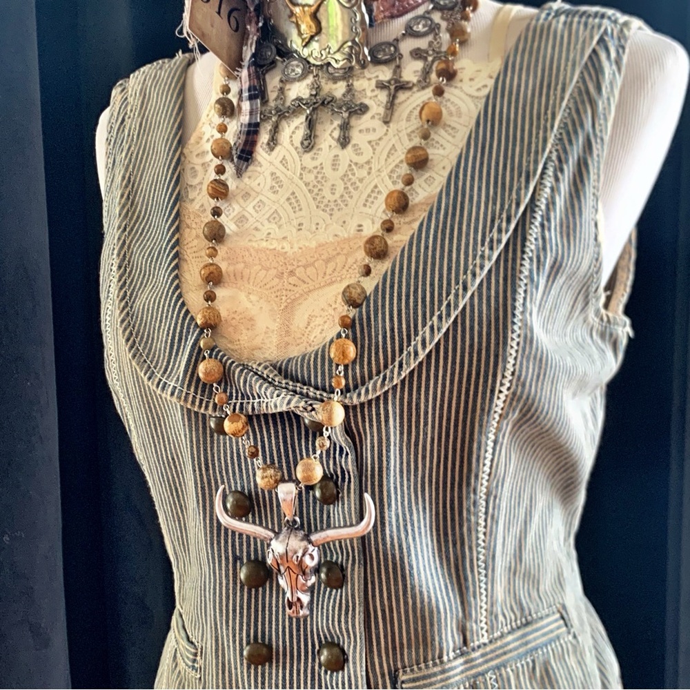 Longhorn Rosary Necklace